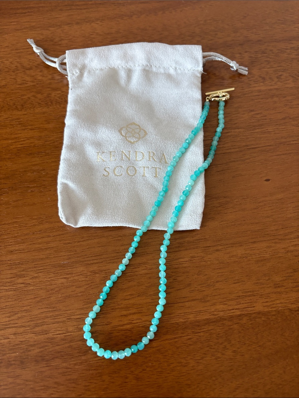 Kendra Scott Turquoise Beaded Necklace with Gold Toggle